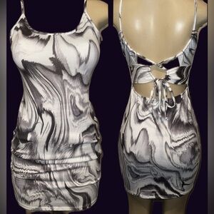 Bijou Apparel Marble-Pattern Form-Fitting Mini Dress Size Large